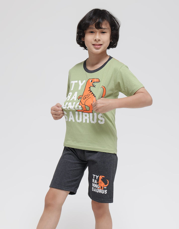 Little M Pakaian Setelan Print Tyranasaurus