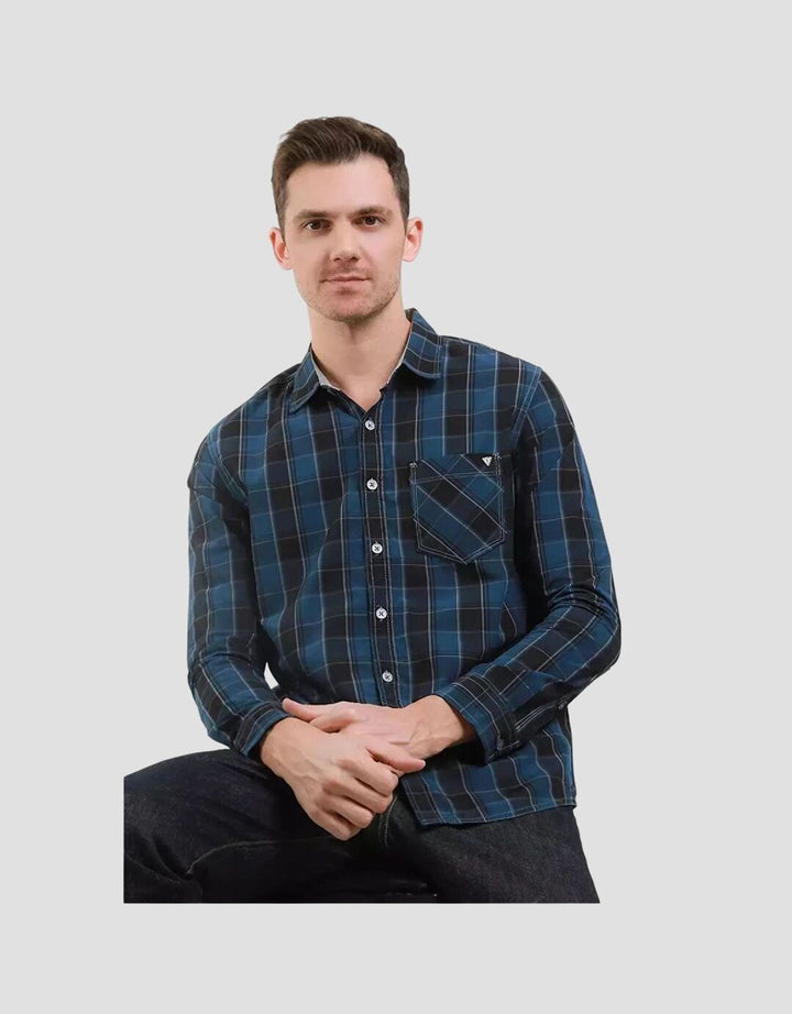 Watchout kotak-kotak Kemeja Pria