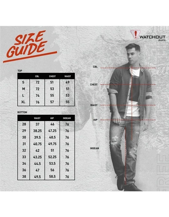 Watchout kotak-kotak Kemeja Pria