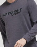 Watchout! Long Sleeve Jeans T-Shirt Brand Wording