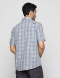 Watchout! Casual Kemeja Print Checked Lengan Pendek Pria