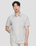 Watchout Casual Small Square Print Kemeja Lengan Pendek Pria