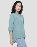 Triset Ladies V Neck Blouse Wanita