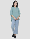 Triset Ladies V Neck Blouse Wanita