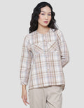 Triset Ladies Checked Blouse Wanita