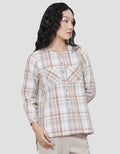 Triset Ladies Checked Blouse Wanita