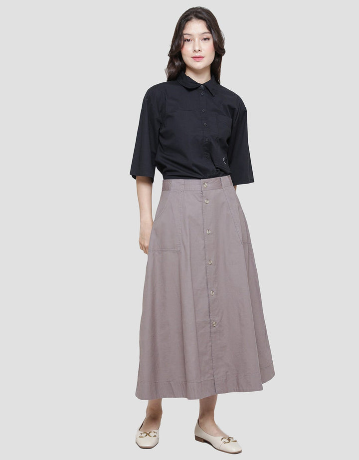 Triset Casual Full Button Women's Skirt