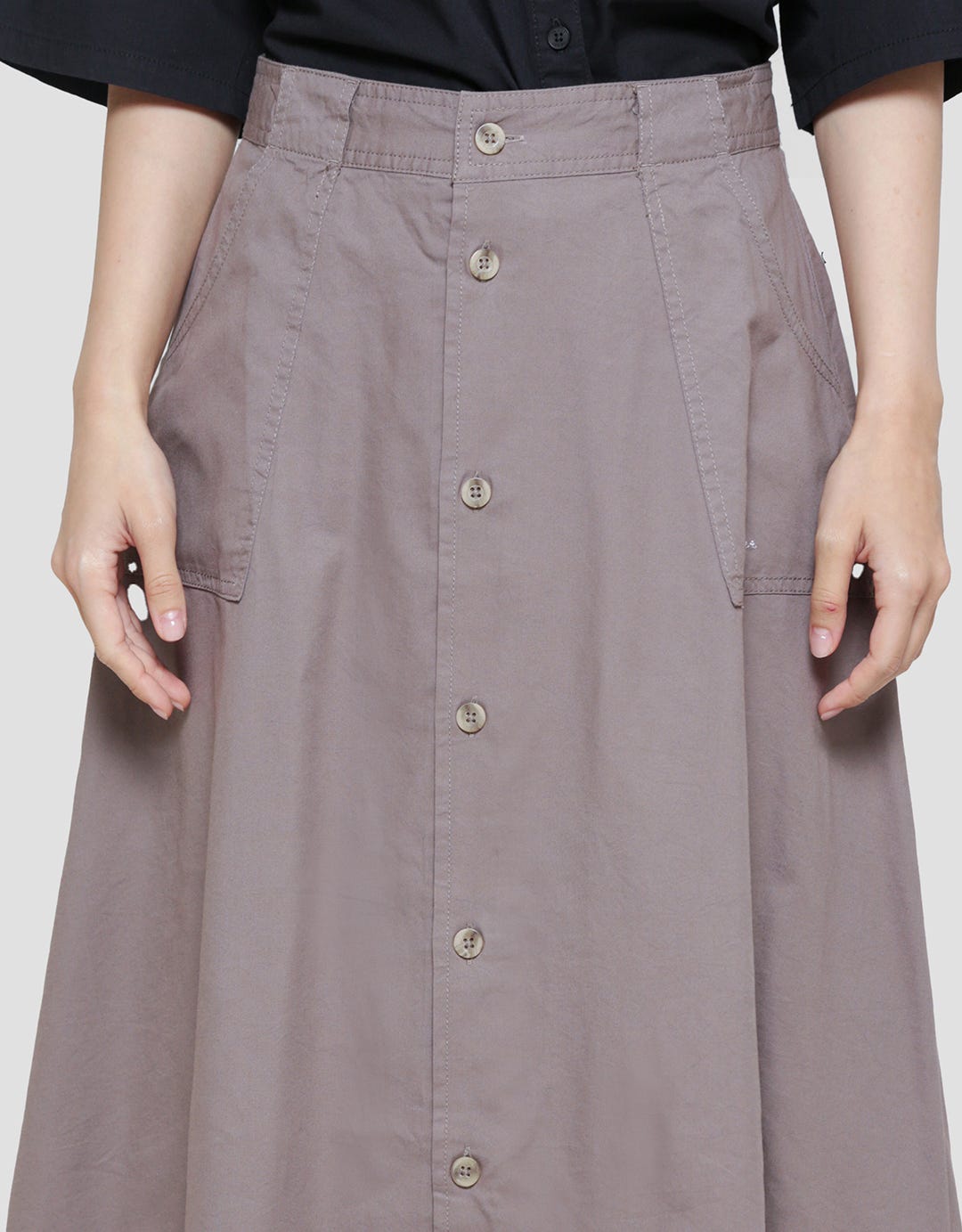 Triset Casual Full Button Women's Skirt