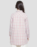 Triset Casual Mini Check Print Blouse Wanita