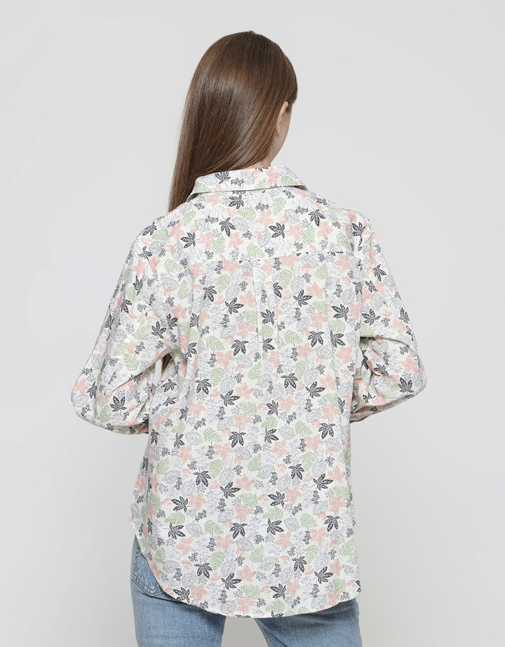 Triset Ladies Leaf Motif Women's Blouse