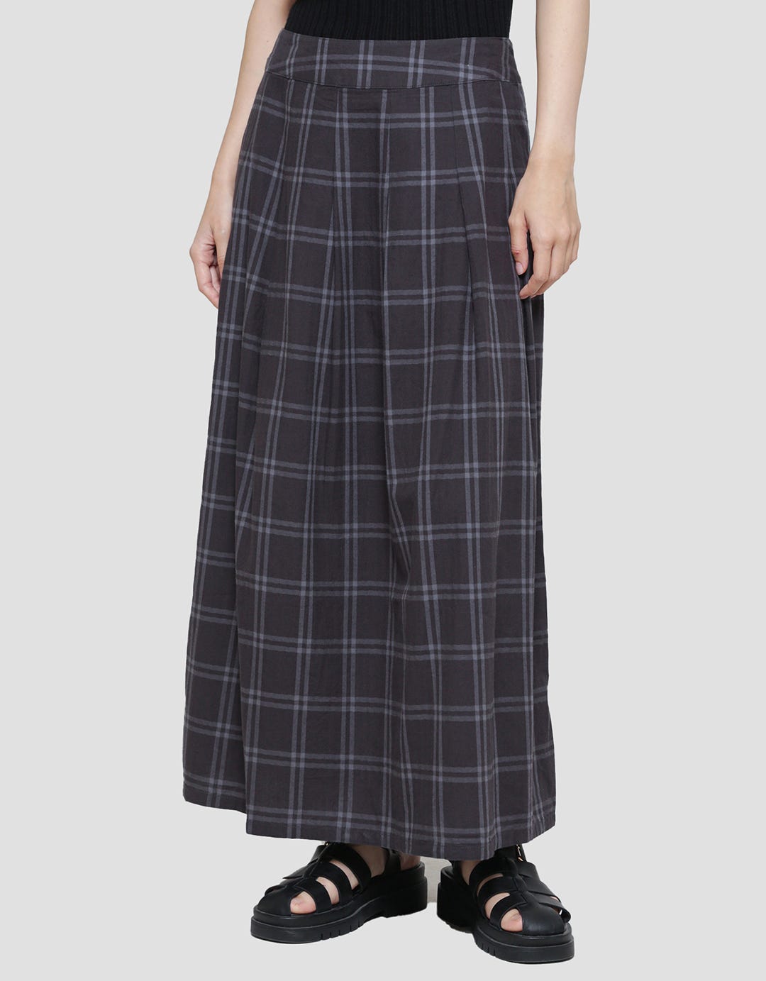 Triset Casual Cheked Rok Wanita
