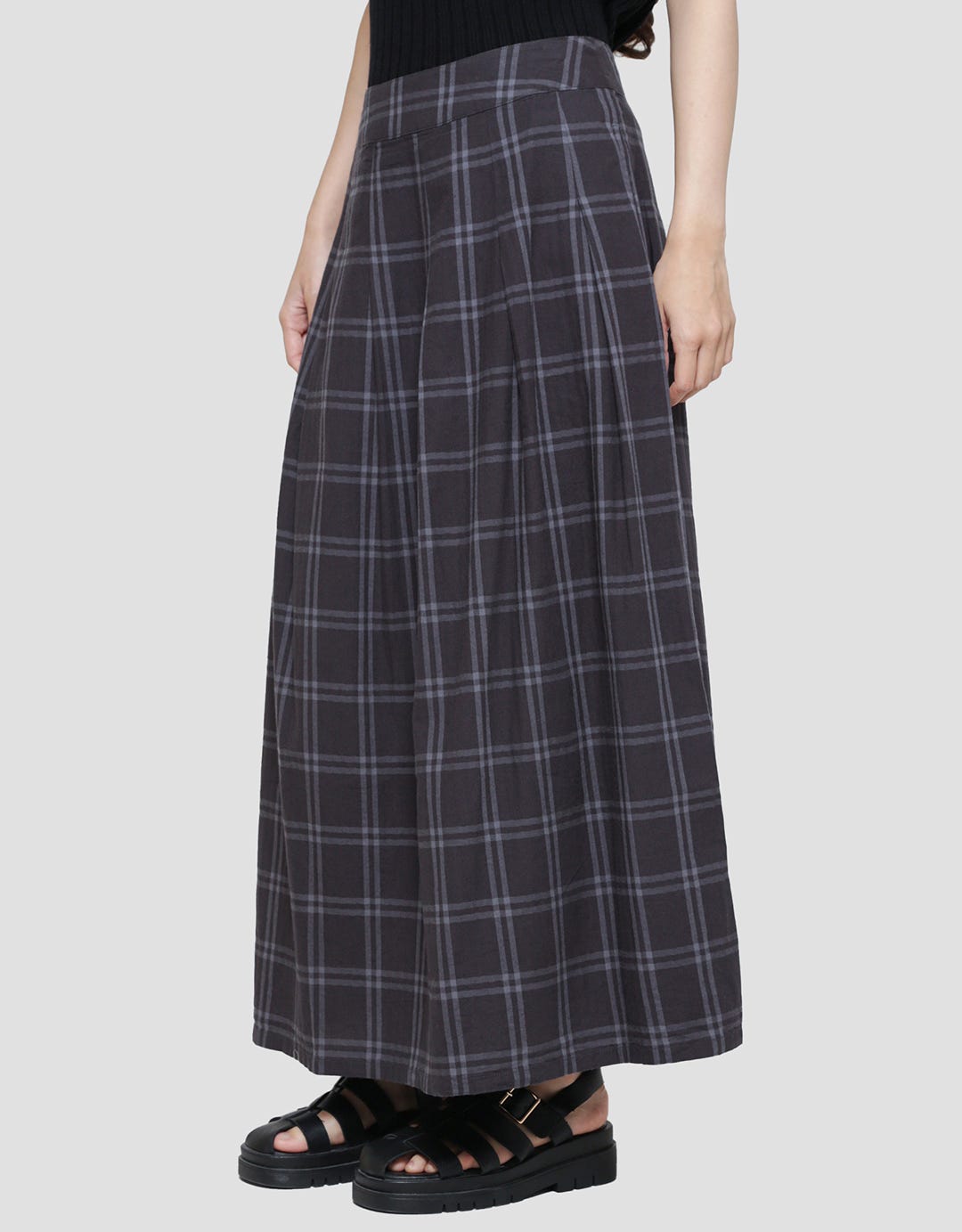 Triset Casual Cheked Rok Wanita