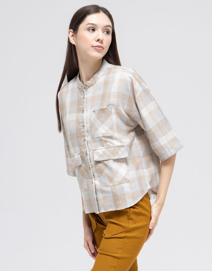 Triset Casual Blouse Print Check