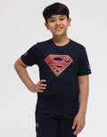 Character Superman Logo Print Kaos Anak Laki-laki