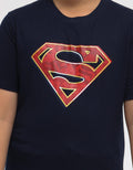Character Superman Logo Print Kaos Anak Laki-laki