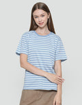 Nevada Kaos Lengan Pendek Wanita Print Stripe