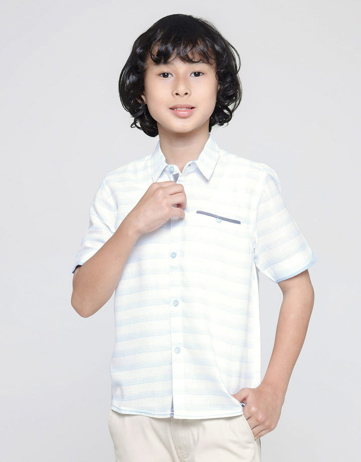 Little M Short Sleeve Shirt Bahan Stripe Zara