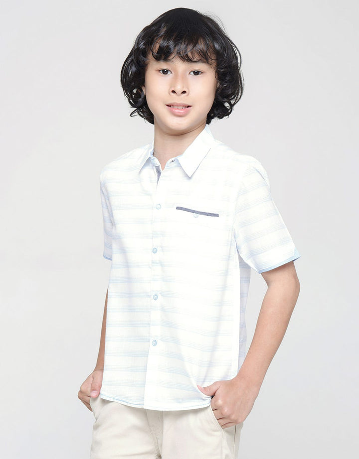 Little M Short Sleeve Shirt Bahan Stripe Zara