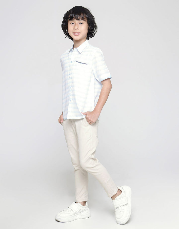 Little M Short Sleeve Shirt Bahan Stripe Zara