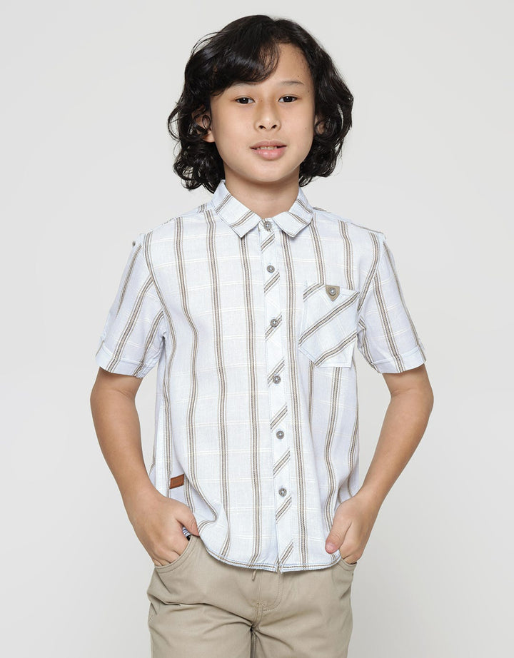 Little M Short Sleeve Shirt Bahan Kotak Pito