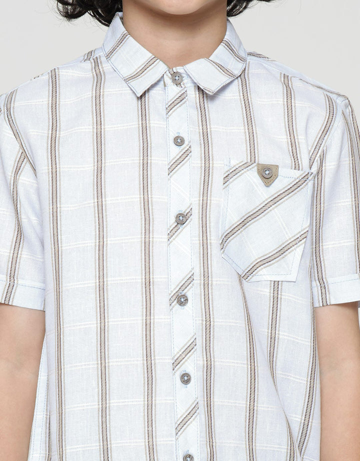 Little M Short Sleeve Shirt Bahan Kotak Pito