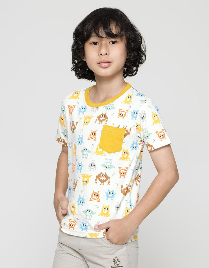 Little M Short Sleeve T-Shirt Fp Monster Pixel