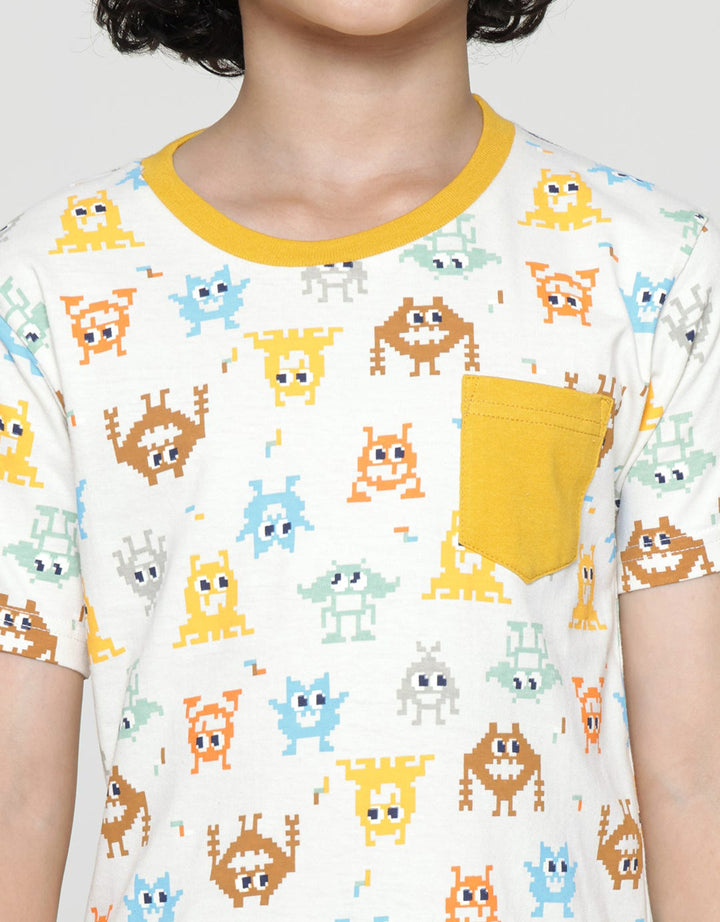 Little M Short Sleeve T-Shirt Fp Monster Pixel