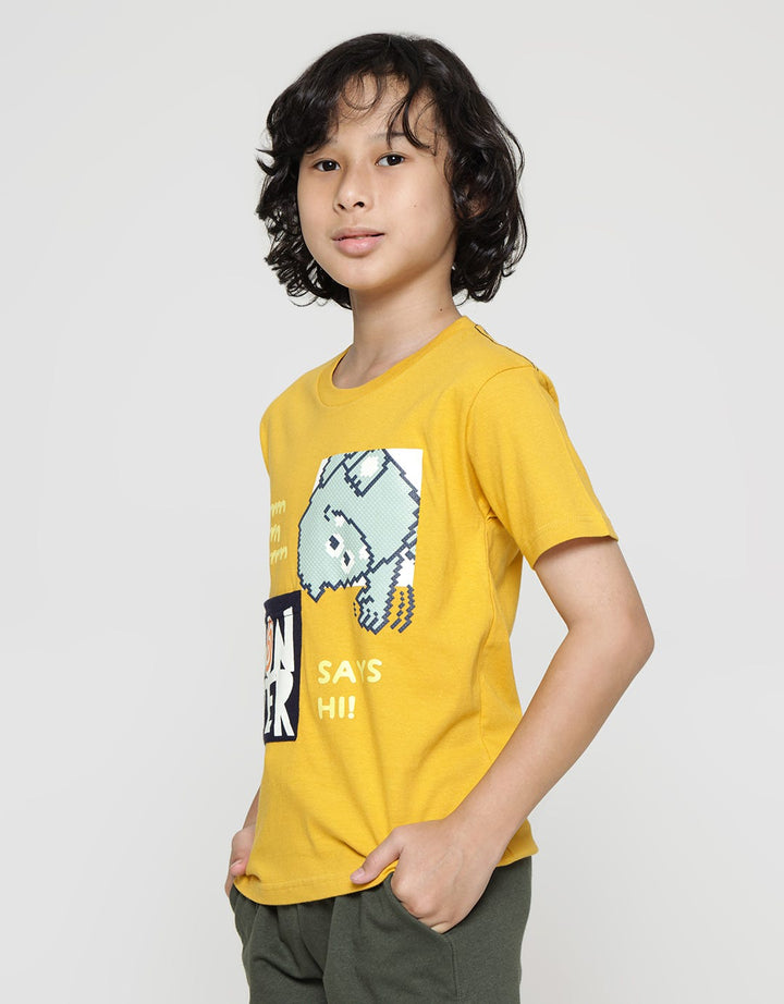Little M Short Sleeve T-Shirt Print Kantong Monster Puff