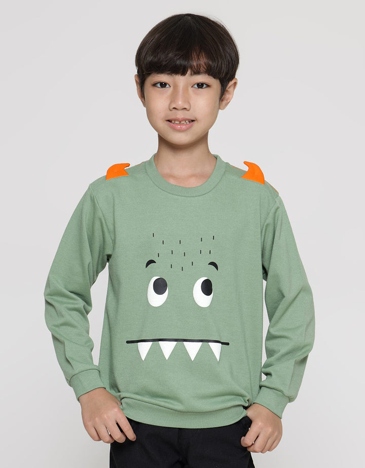 Little M Sweater Monster Aplikasi Tangan Dan Body Bawah Rib
