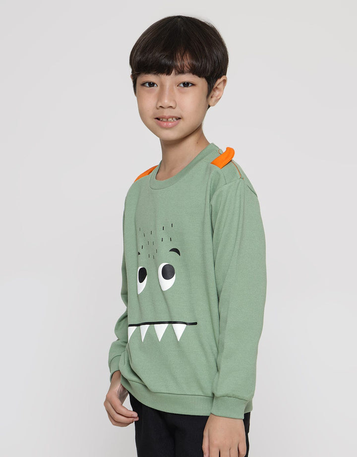 Little M Sweater Monster Aplikasi Tangan Dan Body Bawah Rib