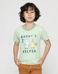 Little M Short Sleeve T-Shirt Print Stripe Daddy Little Helper