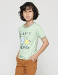 Little M Short Sleeve T-Shirt Print Stripe Daddy Little Helper