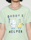 Little M Short Sleeve T-Shirt Print Stripe Daddy Little Helper