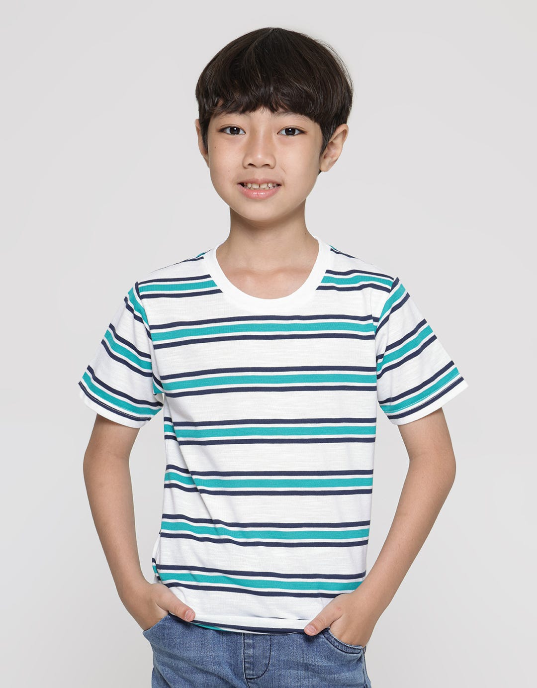 Little M Stripe Yarndyed Kaos Anak Laki-laki
