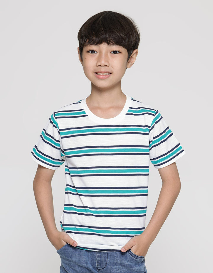 Little M Stripe Yarndyed Kaos Anak Laki-laki