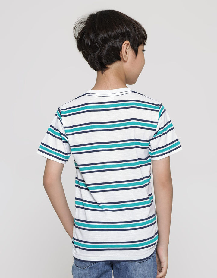 Little M Stripe Yarndyed Kaos Anak Laki-laki