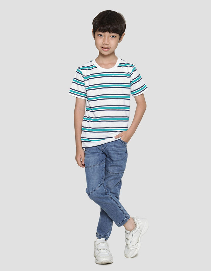 Little M Stripe Yarndyed Kaos Anak Laki-laki