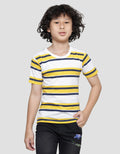 Little M Stripe Yarndyed Slub Kaos Lengan Pendek Anak Laki-laki