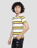 Little M Stripe Yarndyed Slub Kaos Lengan Pendek Anak Laki-laki