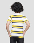 Little M Stripe Yarndyed Slub Kaos Lengan Pendek Anak Laki-laki