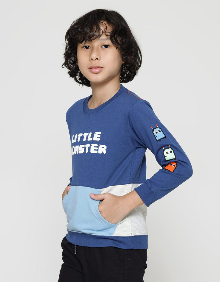 Little M Sweatshirt Cs Aplikasi Tangan Monster