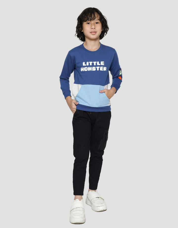Little M Sweatshirt Cs Aplikasi Tangan Monster
