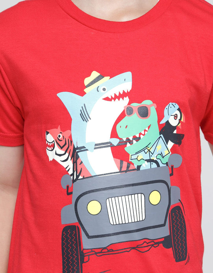 Little M Animal Car Kaos Anak Laki-laki