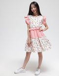 Sweet Miss Flower Print Flare Dress Anak Perempuan