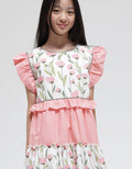 Sweet Miss Flower Print Flare Dress Anak Perempuan