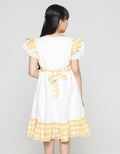 Sweet Miss Short Sleeve Midi Dress Bordir Matahari Komb Kotak