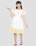 Sweet Miss Short Sleeve Midi Dress Bordir Matahari Komb Kotak
