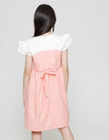 Sweet Miss Short Sleeve Midi Dress Overall Kucing Kantong Depan Dua