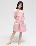 Sweet Miss Short Sleeve Midi Dress Kotak Kuping Dada Pita