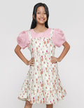 Sweet Miss Ovl Chest Ruffle Midi Dress for Girls